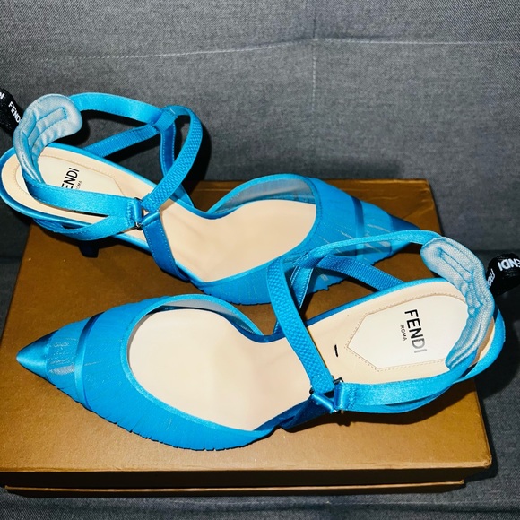 Sold-Fendi Colibri Ruched Slingback Pumps (NWT)! - Picture 10 of 14